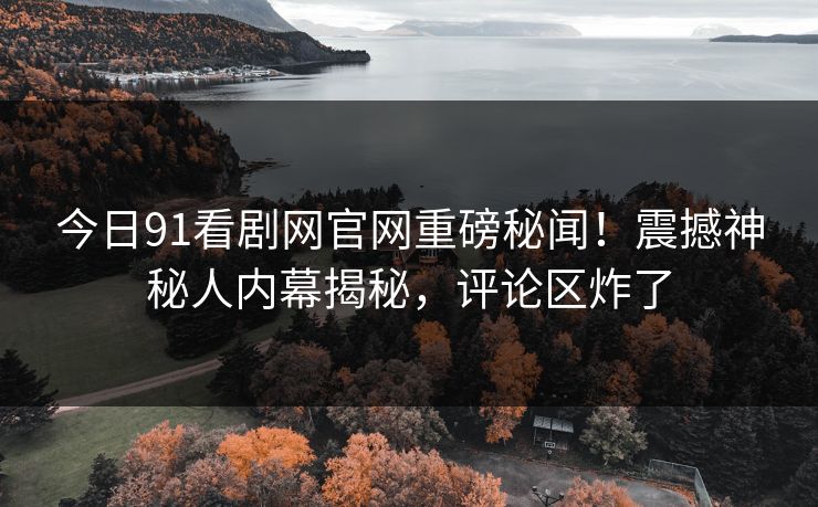 今日91看剧网官网重磅秘闻!震撼神秘人内幕揭秘,评论区炸了