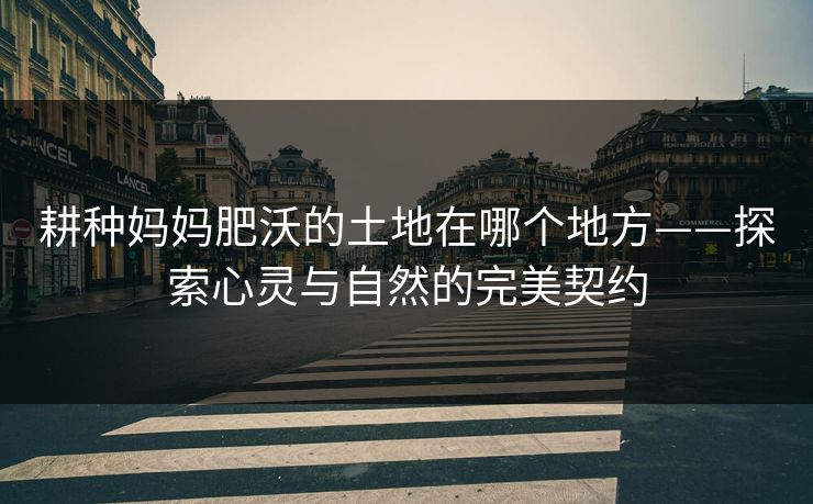 耕种妈妈肥沃的土地在哪个地方——探索心灵与自然的完美契约